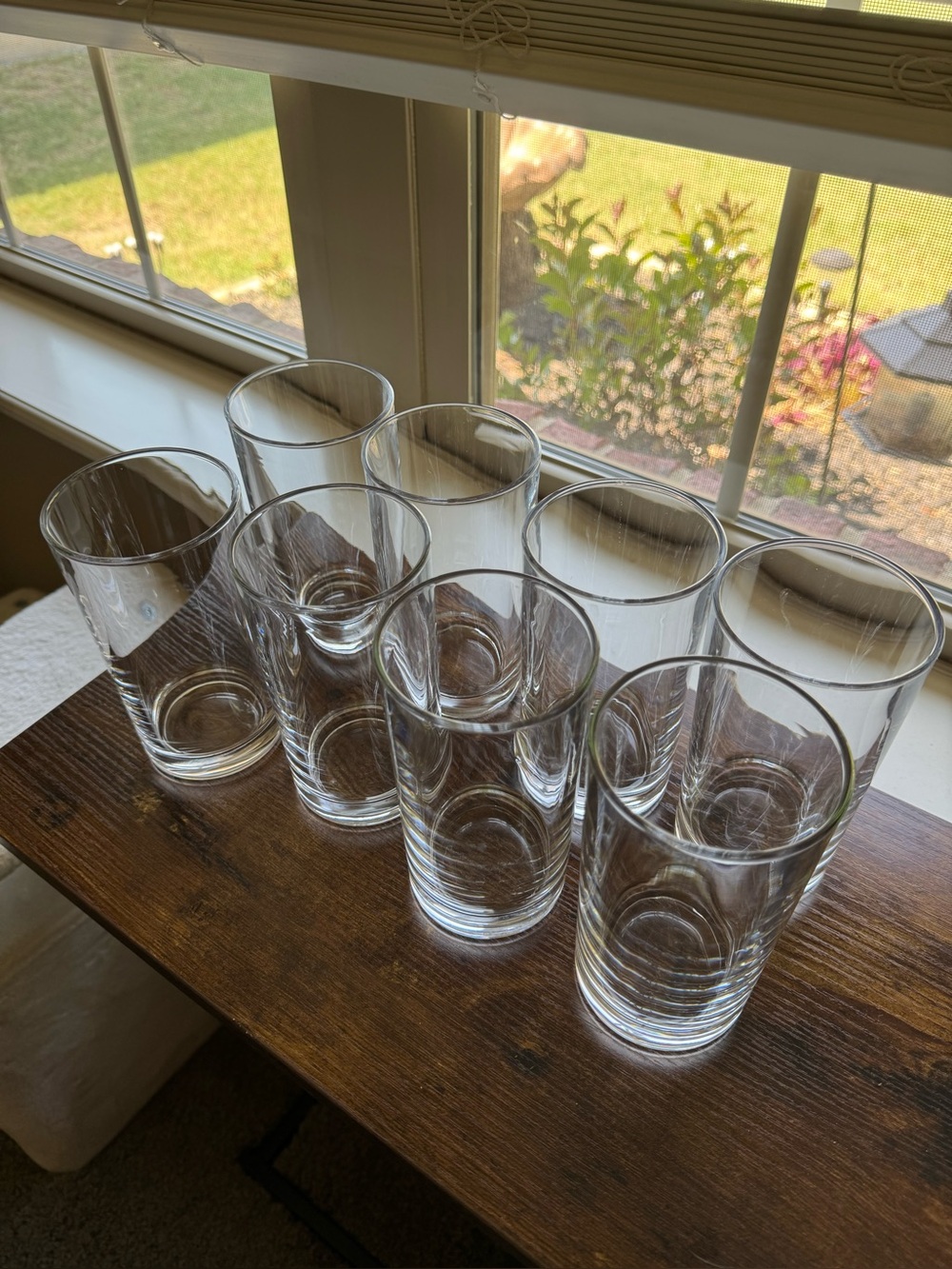 Member's Mark Set of 8 Clear Glass Drinking Glasses / Highball Tumblers (6.25")